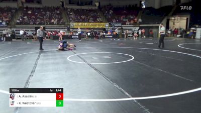 130 lbs Quarterfinal - Ashley Asselin, Liberty (W) vs Kali Westover, Utah Tech (W)