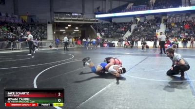 157 lbs Quarterfinal - Jovani Caudill, OZ Trojan Wrestling Club vs Jace Schartz, Great Bend