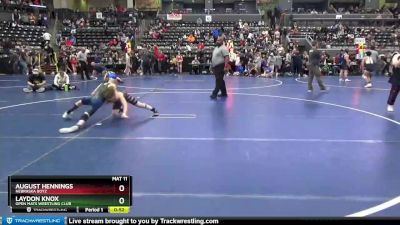 90 lbs Semifinal - August Hennings, Nebraska Boyz vs Laydon Knox, Open Mats Wrestling Club