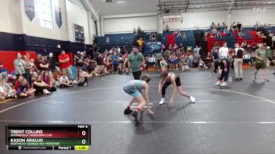 115 lbs Round 2 - Kason Araujo, Northeast Georgia Mat Monstars vs Trent Collins, Summerville Takedown Club