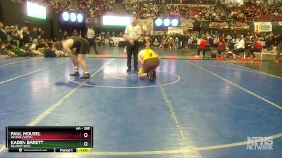 AA - 285 lbs 5th Place Match - Kaden Barett, Billings West vs Paul Mousel, Helena Capital