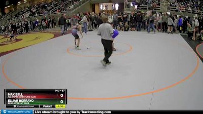 87 lbs Quarterfinal - Elijah Borrayo, Deschutes Mat Club vs Max Bell, All-Phase Wrestling Club