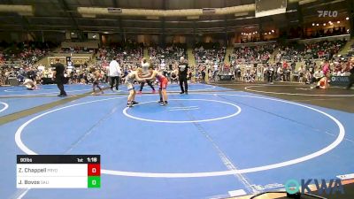 90 lbs Quarterfinal - Zayne Chappell, Pryor Tigers vs Jack Bovos, Salina Wrestling Club