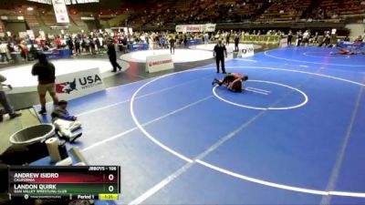 106 lbs Quarterfinal - Andrew Isidro, California vs Landon Quirk, Ojai Valley Wrestling Club