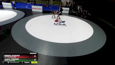 121 lbs Semifinal - Noemi Cordero, Poway Wrestling vs Ximena Vazquez, MatTime Wrestling