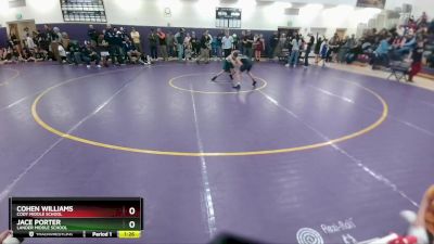 70 lbs Semifinal - Jace Porter, Lander Middle School vs Cohen Williams, Cody Middle School