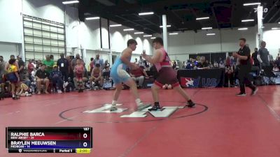 187 lbs Placement Matches (8 Team) - Ralphie Barca, New Jersey vs Braylen Meeuwsen, Michigan