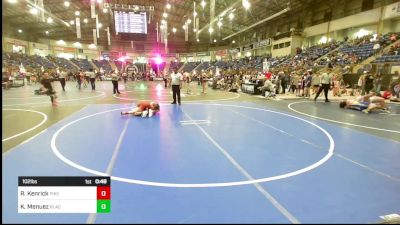 102 lbs Consi Of 8 #1 - Ryder Kenrick, Pikes Peak Warriors vs Kyle Menuez, Black Fox Wr Acd