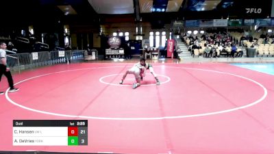 165 lbs Dual - Cole Hansen, UW La Crosse vs Alan DeVries, York College