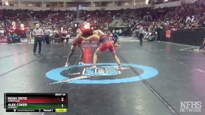 4A 133 lbs Champ. Round 1 - Alex Coker, Academy vs Noah Ortiz, Robertson