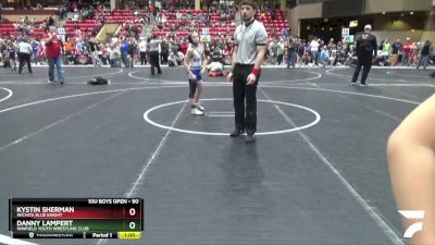 90 lbs Cons. Round 3 - Kystin Sherman, Wichita Blue Knight vs Danny Lampert, Winfield Youth Wrestling Club