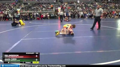 100 lbs Cons. Round 2 - Mia Anderson, Nebraska Wrestling Academy vs Gavin Cheek, Western Nebraska Elite