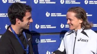 Women's Champion Mara Yamauchi after the 2010 NYC Half Marathon