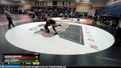 285 lbs Champ. Round 2 - Jackson Brinker, Cornell College vs Leno Campbell, Millikin University