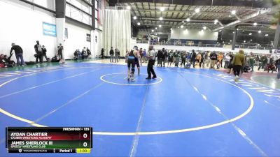 135 lbs Quarterfinal - Aydan Chartier, Caliber Wrestling Academy vs James Sherlock Iii, Grizzly Wrestling Club