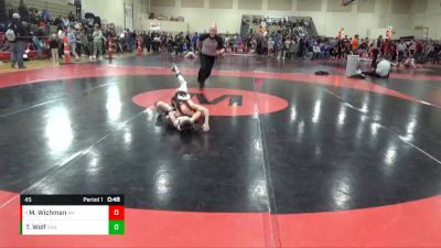 45 lbs Round 4 - Miles Wichman, No Nonsense vs Tanner Wolf, Grand Rapids Grapplers