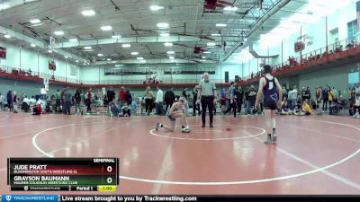 95 lbs Semifinal - Jude Pratt, Bloomington South Wrestling Cl vs Grayson Baumann, Maurer Coughlin Wrestling Club