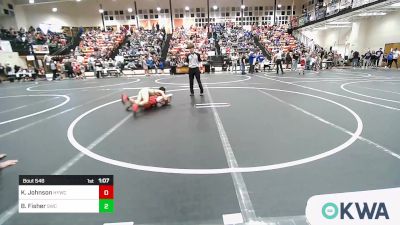 83 lbs 3rd Place - Korbyn Johnson, Hilldale Youth Wrestling Club vs Benjamin Fisher, Salina Wrestling Club