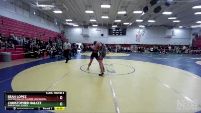 177 lbs Cons. Round 3 - Sean Lopez, Clayton Valley Charter High School vs Christopher Halket, Dublin High School