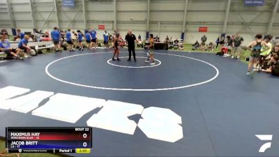 120 lbs 2nd Wrestleback (16 Team) - Maximus Hay, Wisconsin Blue vs Jacob Britt, LA