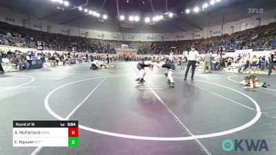 130 lbs Round Of 16 - Andrew McFarland, Harrah Little League Wrestling vs Emilia Nguyen, Tulsa Blue T Panthers