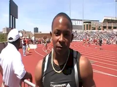 Tavaris Tate Miss St after 4x2 2010 Texas Relays