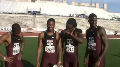 Texas A&M Men 4x400 champs 3:01 2010 Texas Relays