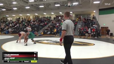 174 lbs Semifinal - Tyler Brennan, Little Rock vs Adam Kemp, Cal Poly