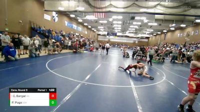 100 lbs Cons. Round 3 - Carl Bargar, Sanderson Wrestling Academy vs Pedro Puga, Top Of Utah