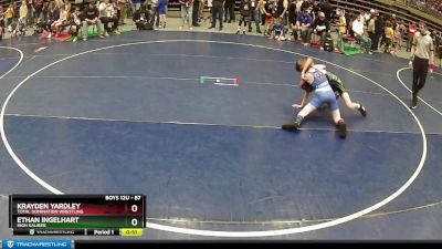 87 lbs Cons. Round 2 - Ethan Ingelhart, High Kaliber vs Krayden Yardley, Total Domination Wrestling