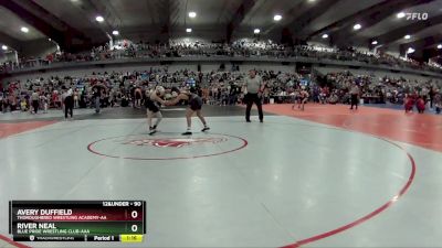 90 lbs Quarterfinal - River Neal, Blue Pride Wrestling Club-AAA vs Avery Duffield, Thoroughbred Wrestling Academy-AA