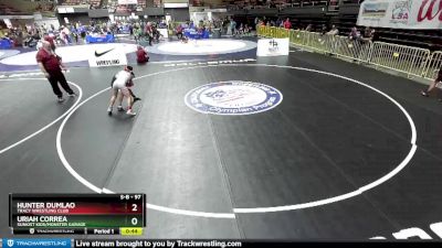 97 lbs Cons. Round 4 - Uriah Correa, Sunkist Kids/Monster Garage vs Hunter Dumlao, Tracy Wrestling Club