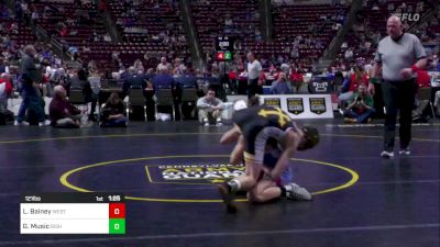 121 lbs Round Of 16 - Landon Bainey, West Branch vs Greyson Music, Bishop McDevitt