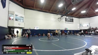 157 lbs Champ. Round 2 - Ryan Badgett, Cal Poly vs Devyn Flores-Che, CSU Bakersfield