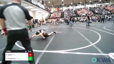 110 lbs 3rd Place - Bodey Boss, Poteau Youth Wrestling Academy vs Caleb Fogleman, Heat