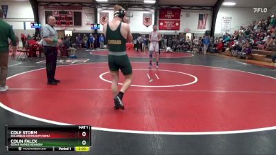 165 lbs Quarterfinal - Cole Storm, Columbus Community/WMU vs Colin Falck, Cedar Rapids Kennedy