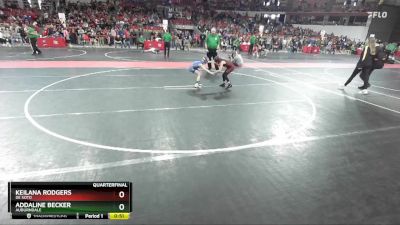 60 lbs Quarterfinal - Addaline Becker, Auburndale vs Keilana Rodgers, De Soto