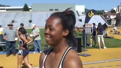 Ashton Purvis after winning the 100 meters at the Brutus Hamilton Invitational