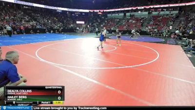 Girls 126 lbs Quarterfinal - Dealya Collins, Mineral Point Girls vs Hailey Berg, Bonduel Girls