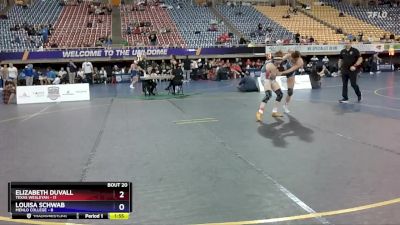 130 lbs Semis & 3rd Wb (16 Team) - Elizabeth Duvall, Texas Wesleyan vs Louisa Schwab, Menlo College