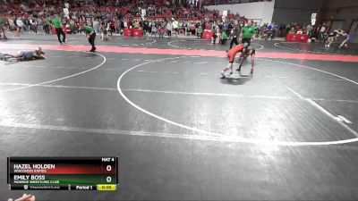 85 lbs Quarterfinal - Emily Boss, Monroe Wrestling Club vs Hazel Holden, Wisconsin Rapids