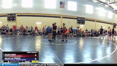 97 lbs Cons. Round 3 - Julius West, Warren Wrestling Academy vs Nicholas Freeze, Midwest Regional Training Center