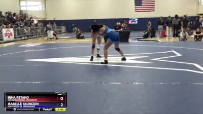 116 lbs Cons. Semi - Isabelle Asuncion, University Of Providence vs Irma Retano, Eastern Oregon University