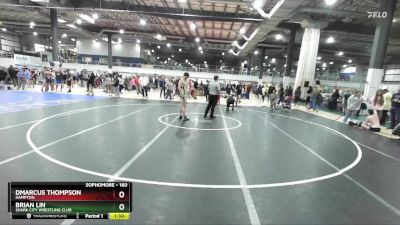 160 lbs Quarterfinal - Dmarcus Thompson, HAMPTON vs Brian Lin, Shark City Wrestling Club