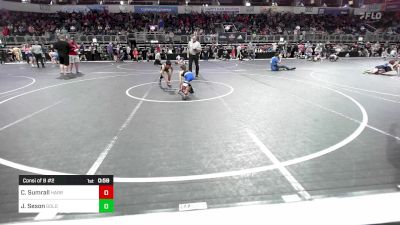 60 lbs Consi Of 8 #2 - Colten Sumrall, Harrah Little League Wrestling vs Jett Seson, Golden Back