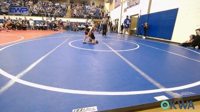 43 lbs Quarterfinal - Ayva Al-Qahtani, Wyandotte Youth Wrestling vs Knox Buzzard, Grove Takedown Club