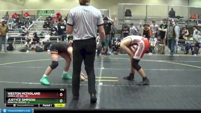 170 lbs Round 2 (4 Team) - Justyce Simpson, Brighton Orange vs Weston McFarland, Lowell WC Red