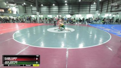 126 lbs Semis (4 Team) - Jack Sawyer, GREAT BRIDGE WC vs Clark Carey, FCA WRESTLING