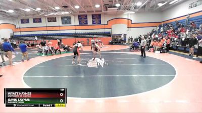 184 lbs Quarterfinal - Gavin Layman, Ohio Northern vs Wyatt Haynes, University Of Chicago