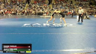 124 lbs Semifinal - Maggie Thiegles, Bismarck vs Shayla DeBlaere, West Fargo United